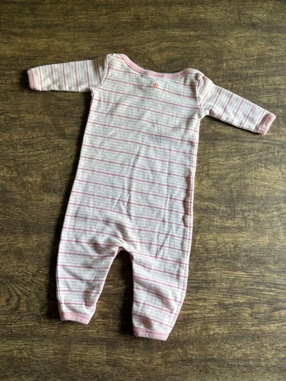 VINTAGE 1999 Gymboree 0-3 months striped embroidered pajamas